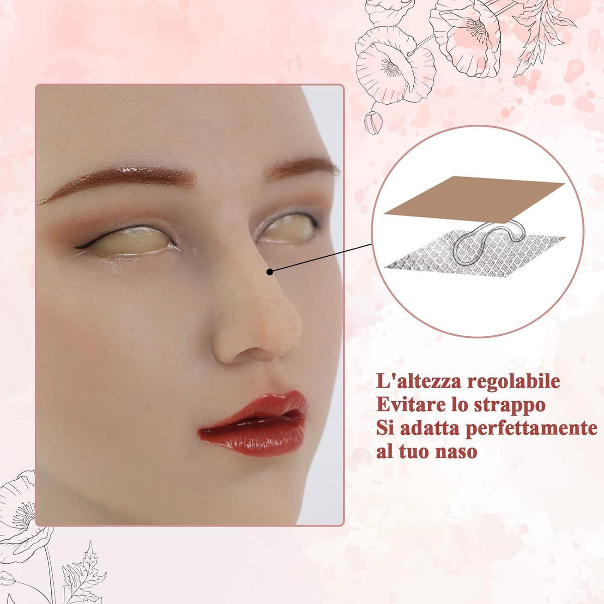 Silikonmaske Damen Kopf für Cosplay & Halloween