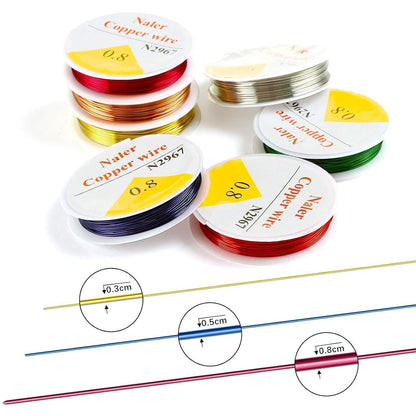 Kupferdraht Set 10 Farben – Schmuckdraht 0,8 mm für Basteln