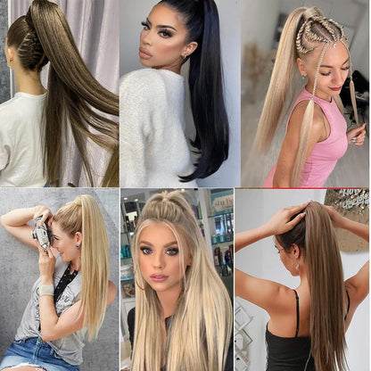 Clip in Pferdeschwanz Extension Sandy Blonde 55cm