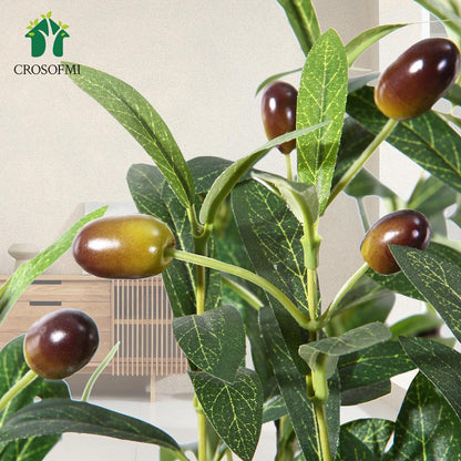 Künstlicher Olivenbaum Pflanze 120 cm Seidenbaum Formschnitt im Topf