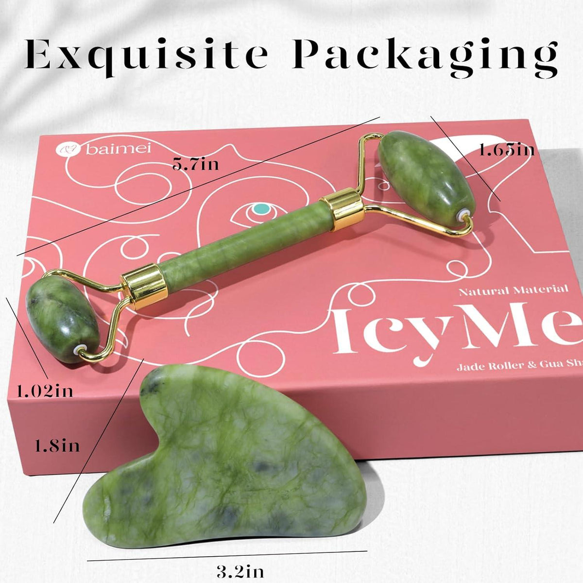 Gua Sha Jade Roller Set Gesichtsmassage Skincare Set