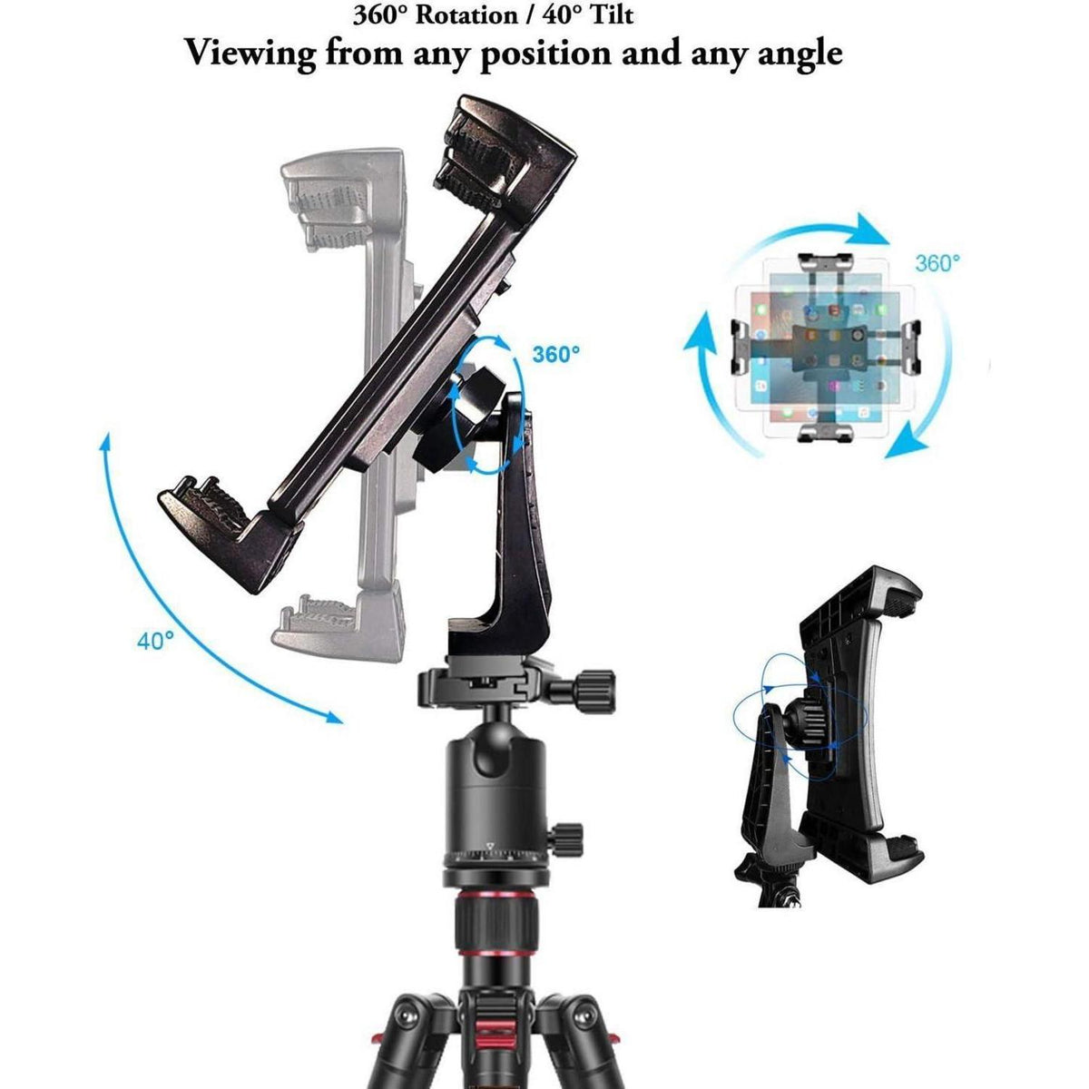 iPad Stativadapter 360° Drehbar – Universal Tablet Halter für iPad & Co.