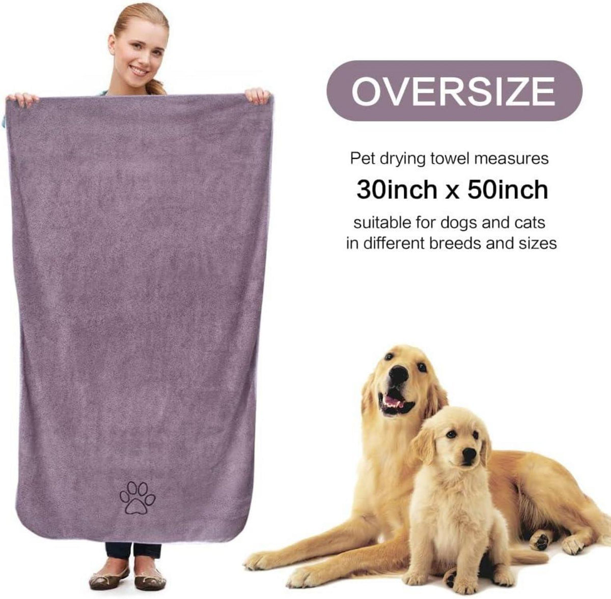 Saugfähiges Mikrofaser Haustierhandtuch für Hund & Katze