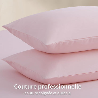 Kissenbezug Set aus Mikrofaser mit Hotelverschluss 50x70 Rosa