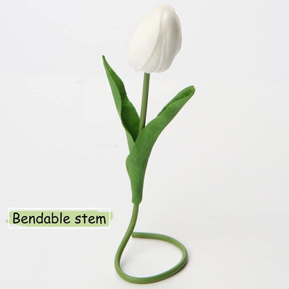 10 Stück Künstliche Tulpen Blumenstrauß Latex Real-Touch für