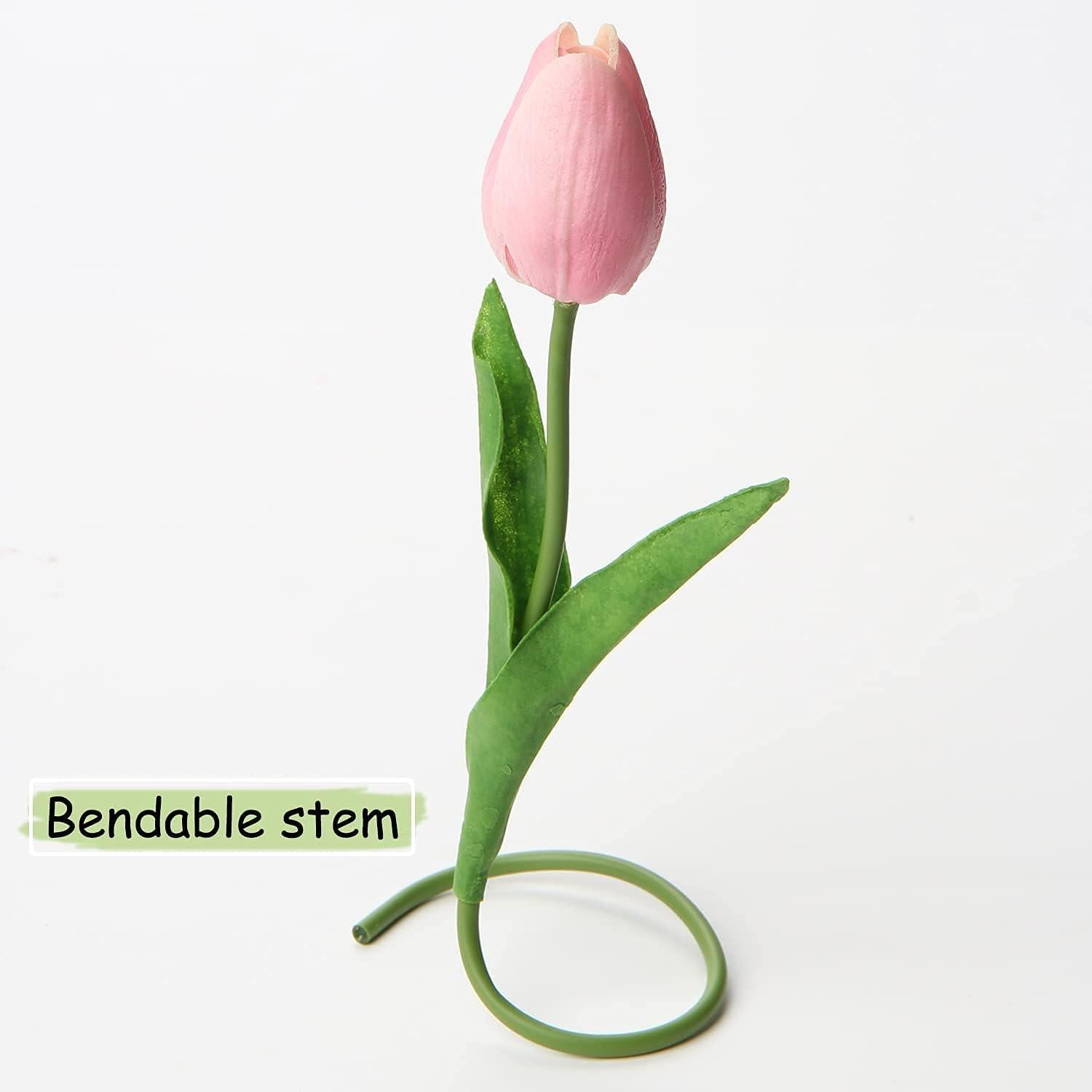 20 Stück Künstliche Tulpen Blumenstrauß Latex Real-Touch Home Party
