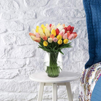 20er Set Künstliche Tulpen Blumenstrauß Latex Real-Touch Deko Home Party Garten