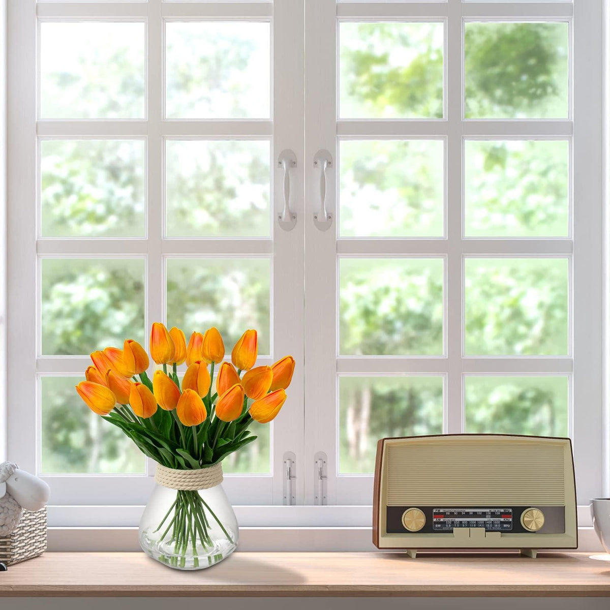 Künstliche Tulpen Blumenstrauß Latex Real-Touch Dekoration 20 Stück