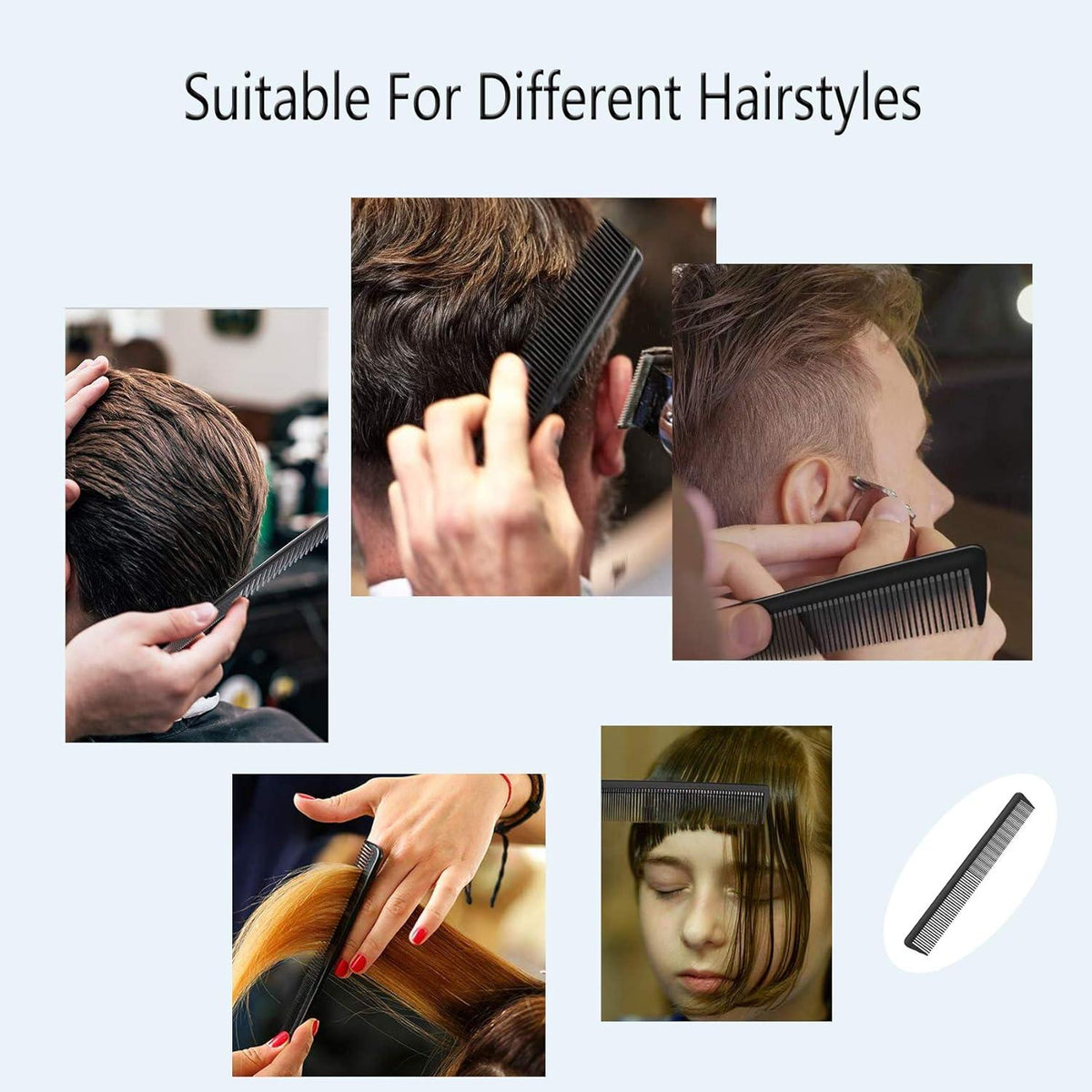 Carbon Kamm Karbonkamm Grob fein 2 Zahnungen Haar Styling Werkzeug