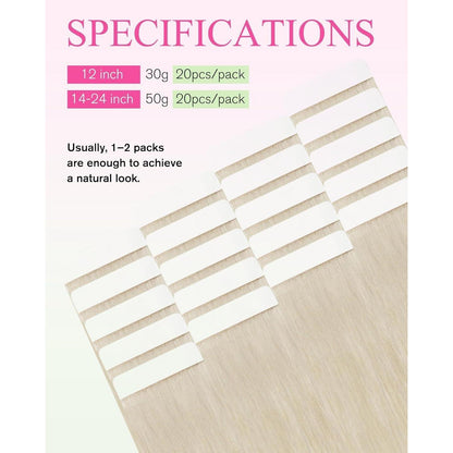 Echthaar Tape Extensions Blond 50cm #60A