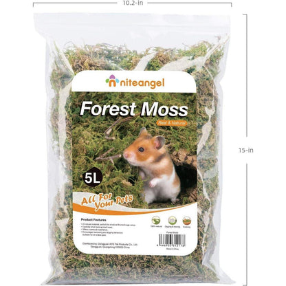 Niteangel 5L Moosstreu für Hamster, Rennmäuse, Reptilien