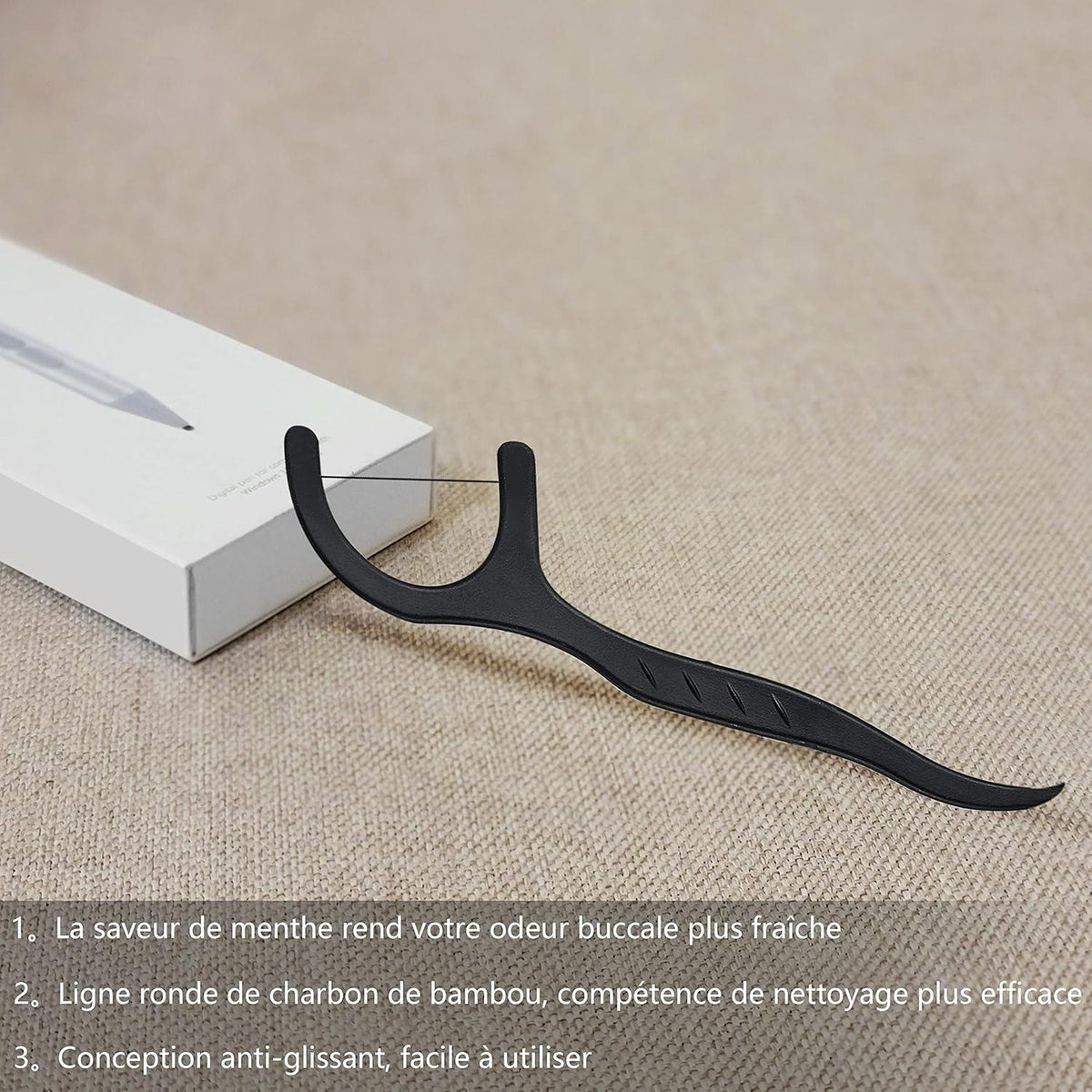 Zahnseide Dental Sticks Minze Aktivkohle 200Stk Hülle für
