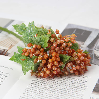 Künstliche Viburnum Beeren Zweige 5er Set Orange 30cm