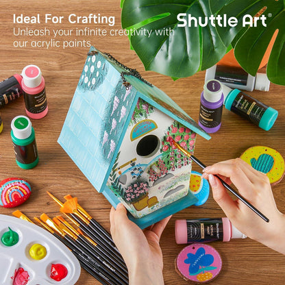 Shuttle Art Acrylfarben Set 50 Farben 60ml hochpigmentiert
