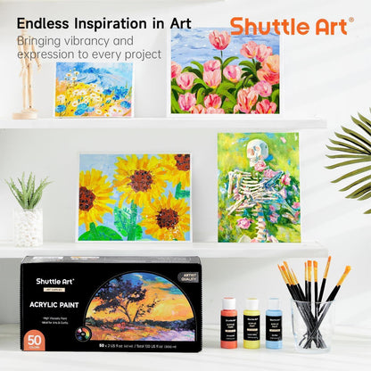 Shuttle Art Acrylfarben Set 50 Farben 60ml hochpigmentiert