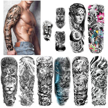 Temporäre Full Arm Tattoos Schwarz Wasserdicht 11 Blätter