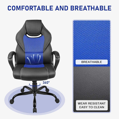 BASETBL Gaming Stuhl Ergonomisch mit Wippfunktion - Blau
