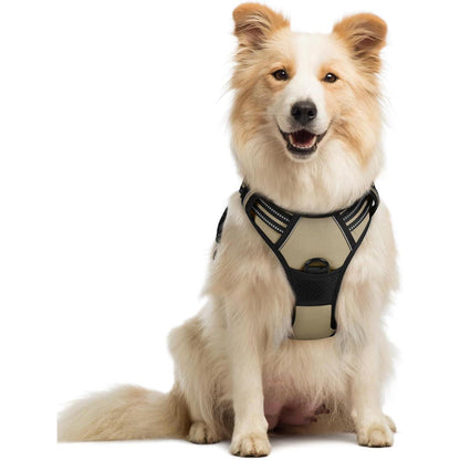 Hundegeschirr Anti-Zug mit Griff, verstellbar, Kaki M