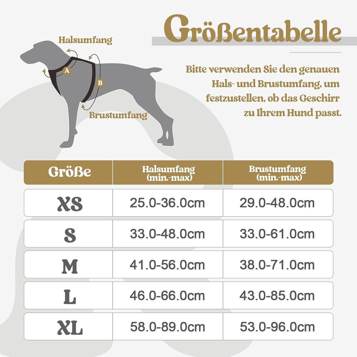 Hundegeschirr Anti-Zug mit Griff, verstellbar, Kaki M