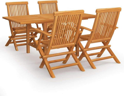vidaXL Teak Massiv Gartenmöbel Set 5-tlg. Sitzgruppe