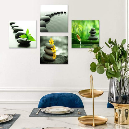 4-teiliges Leinwandbild Zen-Kultur japanischer Stil Wanddekoration