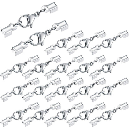 20x Edelstahl Karabinerverschlüsse für Schmuck & Lederbänder