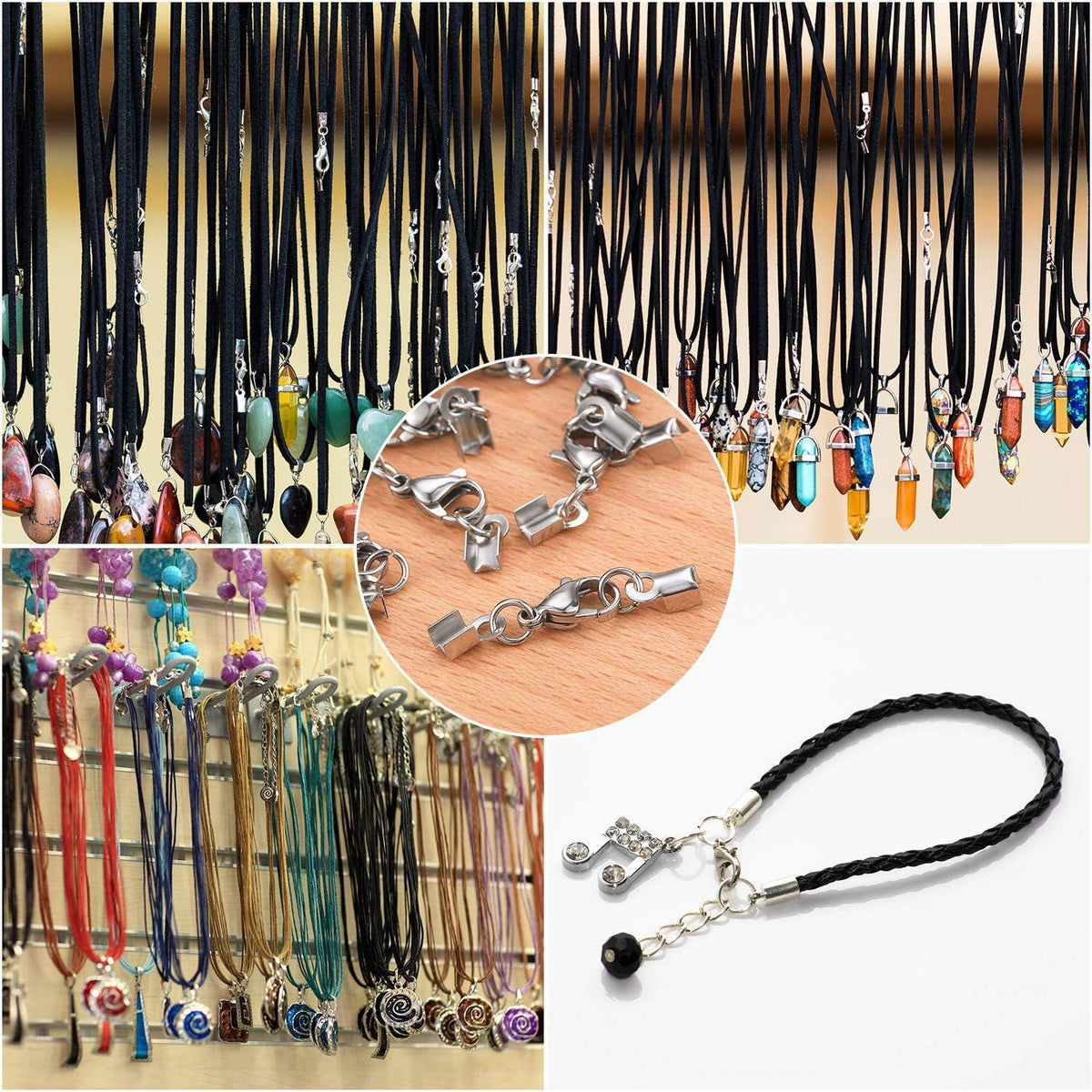 20x Edelstahl Karabinerverschlüsse für Schmuck & Lederbänder
