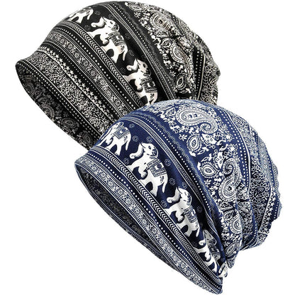 Damen Mütze Chemo Hut 2er Pack Baumwolle atmungsaktiv Slouchy Kopfbedeckung