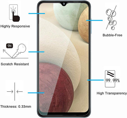 2x Panzer Schutz Glas Samsung Galaxy A12 - 9H