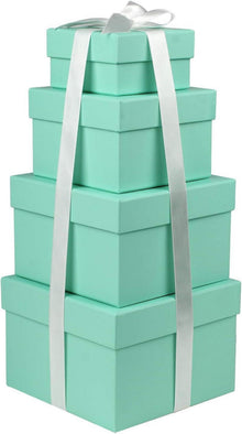 Rechteckige Aufbewahrungsboxen 4er Set Blau Basteln Geschenke