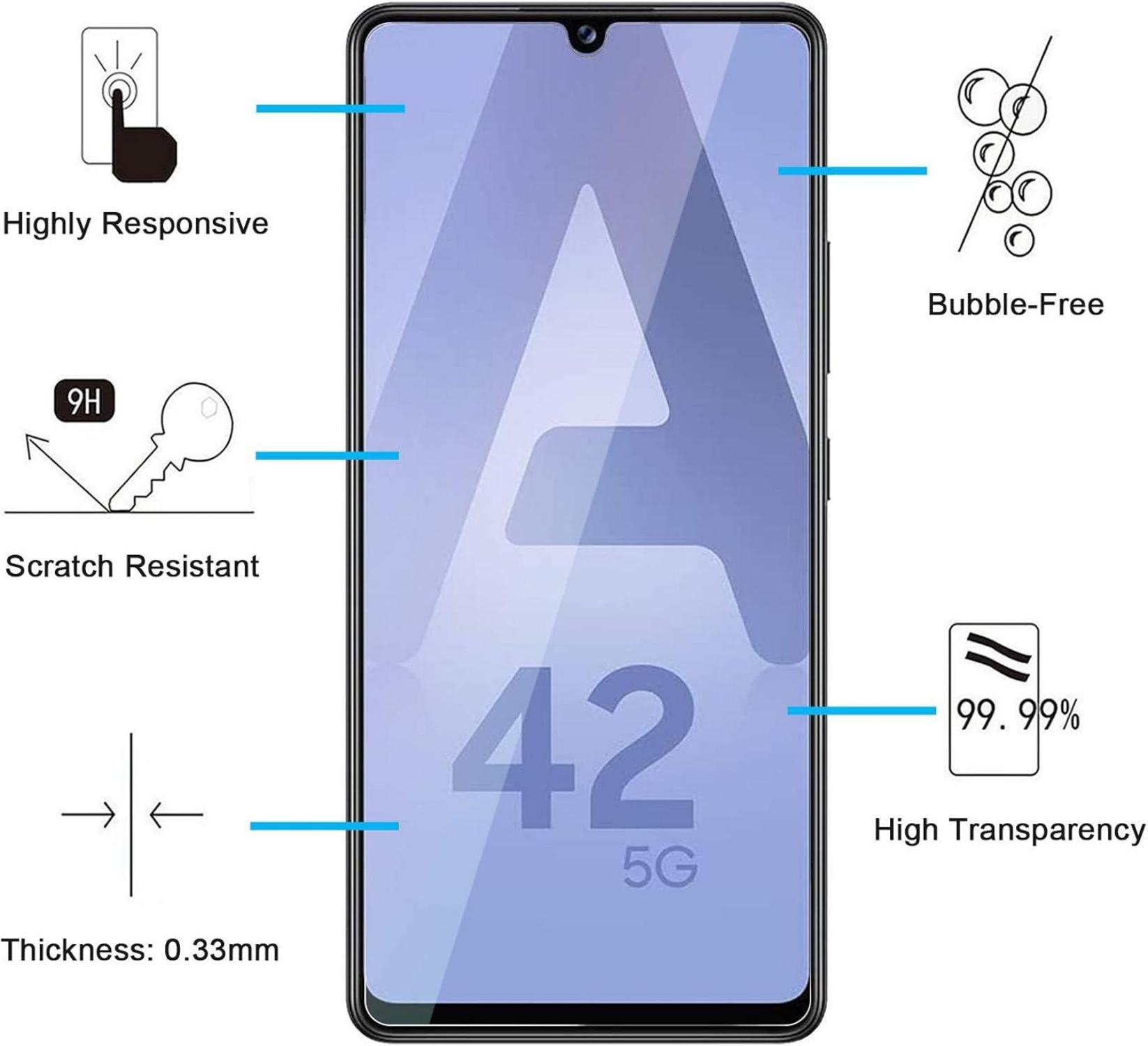 Panzer Schutz Glas Samsung Galaxy A42 5G M12 2 Stück 9H
