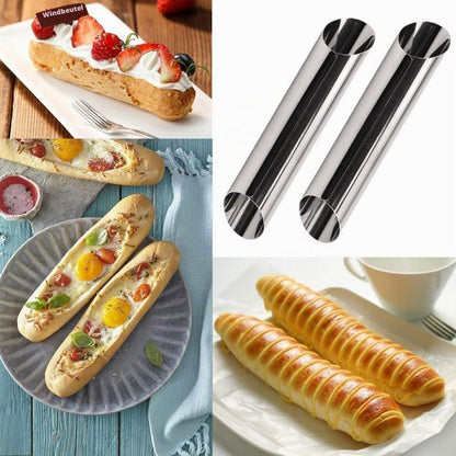 Cannoli-Backform 12er Set aus Edelstahl – Für perfekte sizilianische Röhren