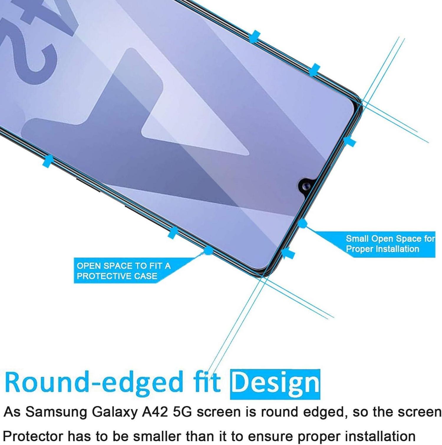 Panzer Schutzglas Samsung Galaxy A42 5G M12 3er Set