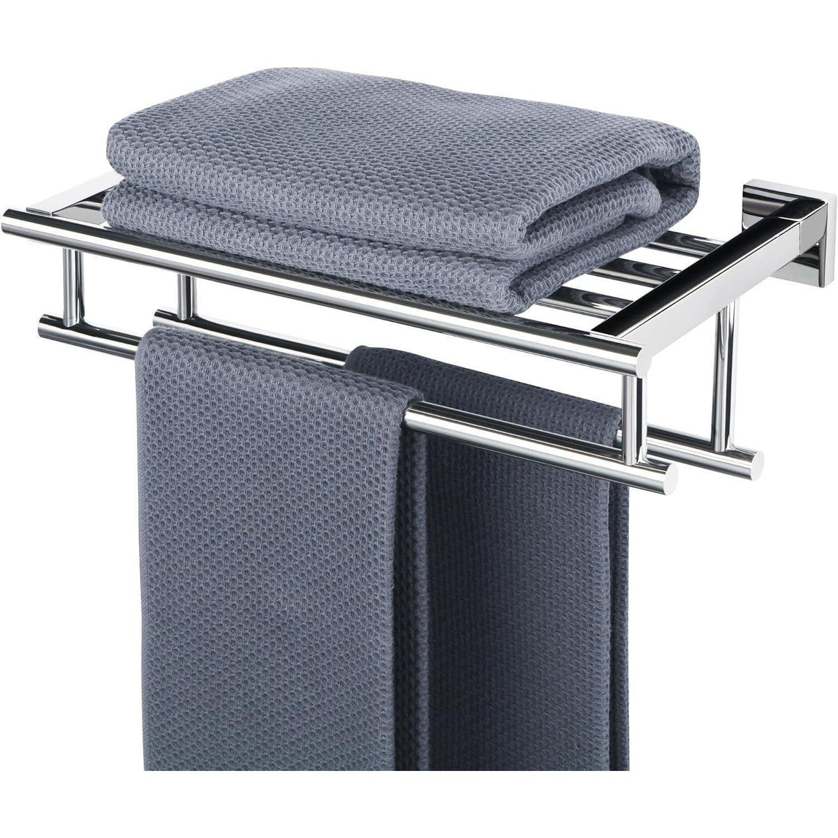 Handtuchhalter Edelstahl 40cm mit Ablage, poliert