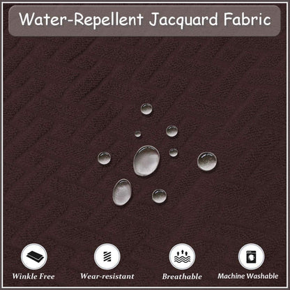 Stretch Stuhlhussen Jacquard wasserdicht 6er-Set Kaffee