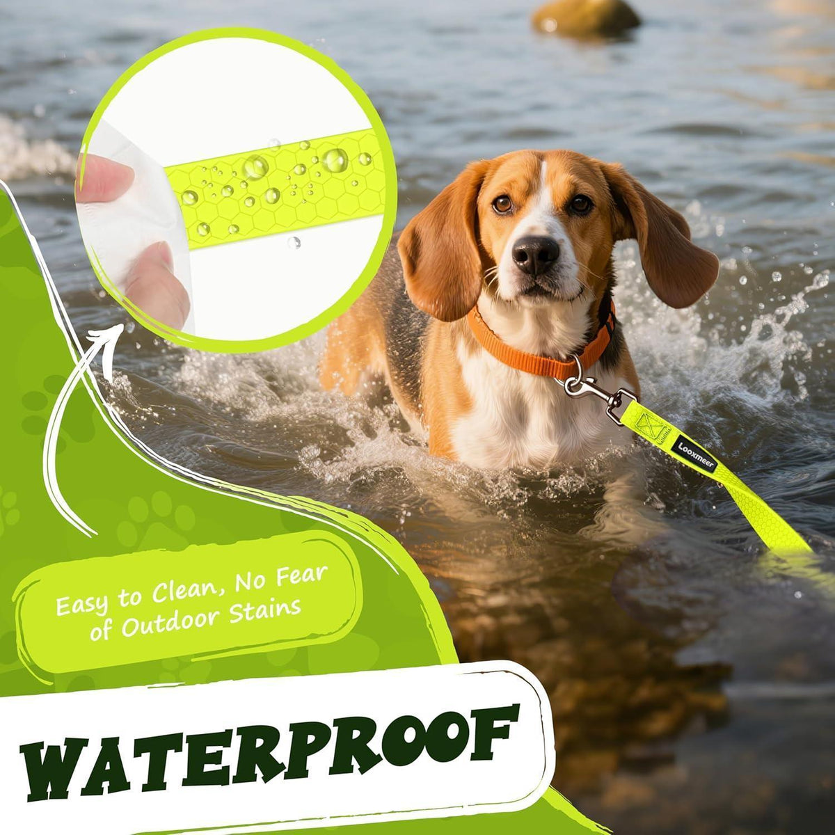 Wasserdichte Biothane Schleppleine für Hunde | 3-30m | Neon Gelb