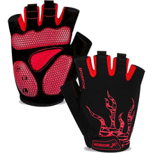 Fahrradhandschuhe Halbfinger Rot M atmungsaktiv Gel-Polster