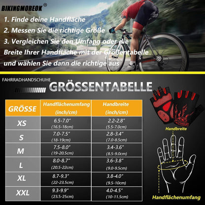 Fahrradhandschuhe Halbfinger Rot M atmungsaktiv Gel-Polster