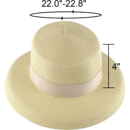 Damen Sonnenhut Strohhut Sommer UV-Schutz Faltbar Vintage