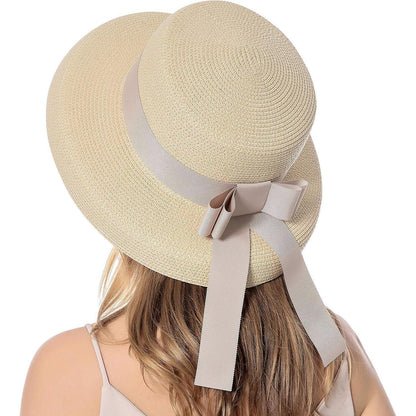 Damen Sonnenhut Strohhut Sommer UV-Schutz Faltbar Vintage