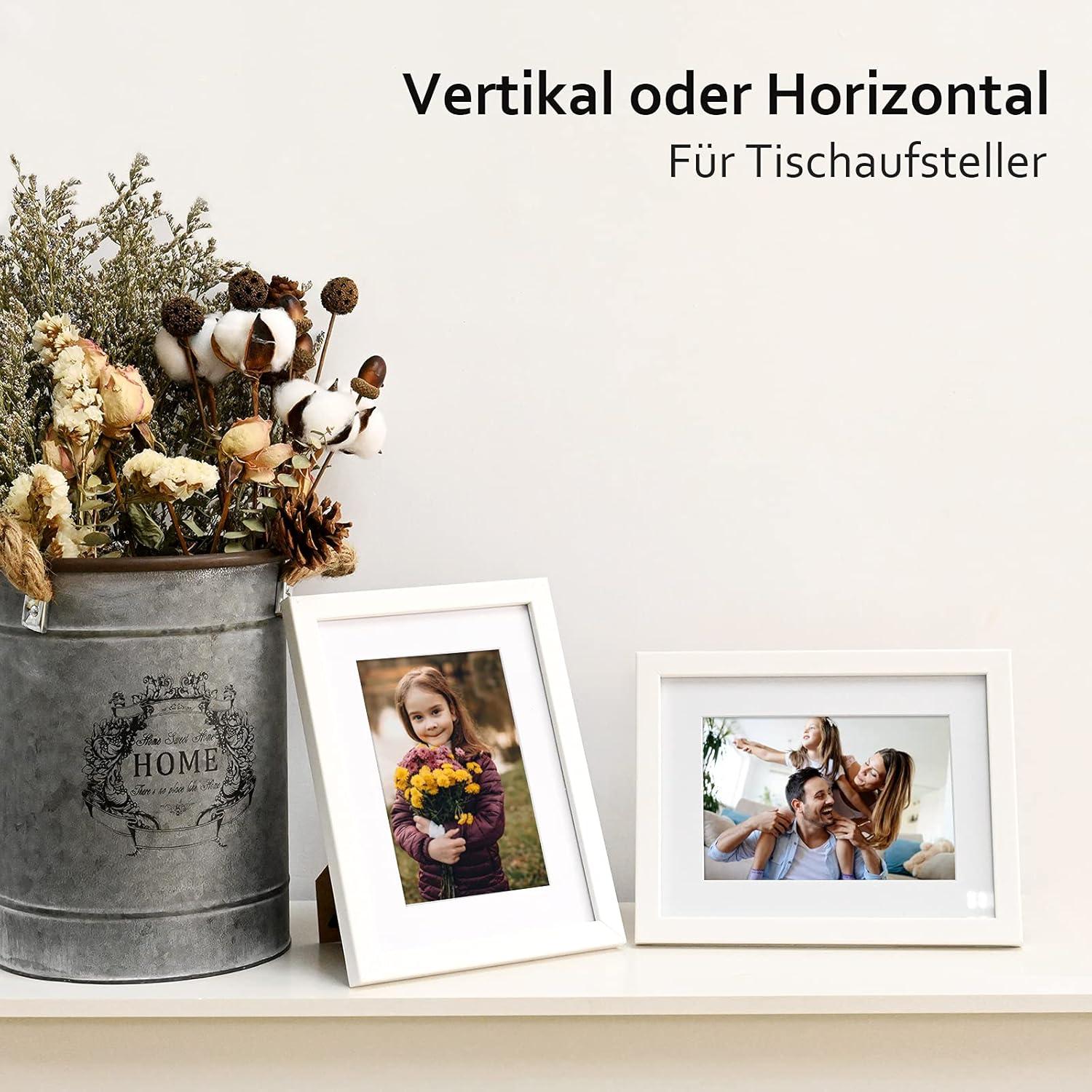Bilderrahmen 15x20 cm Holzrahmen Acrylglas Weiß 4er-Set