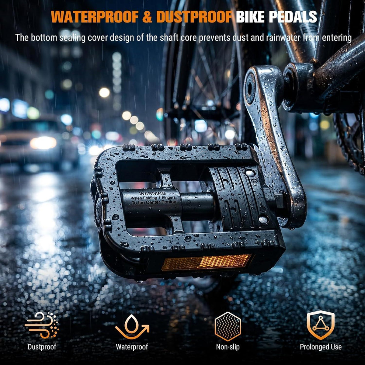 Faltbare Fahrradpedale mit Reflektoren – Rutschfest & Anti-Rost