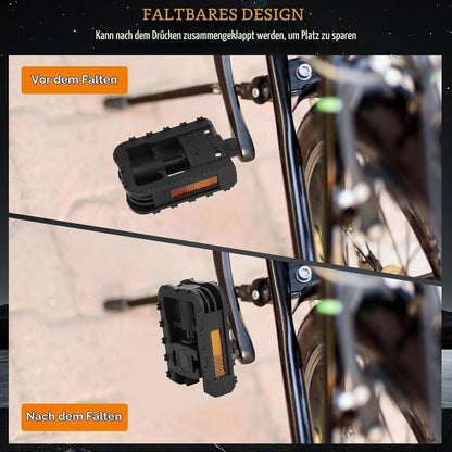 Faltbare Fahrradpedale mit Reflektoren – Rutschfest & Anti-Rost