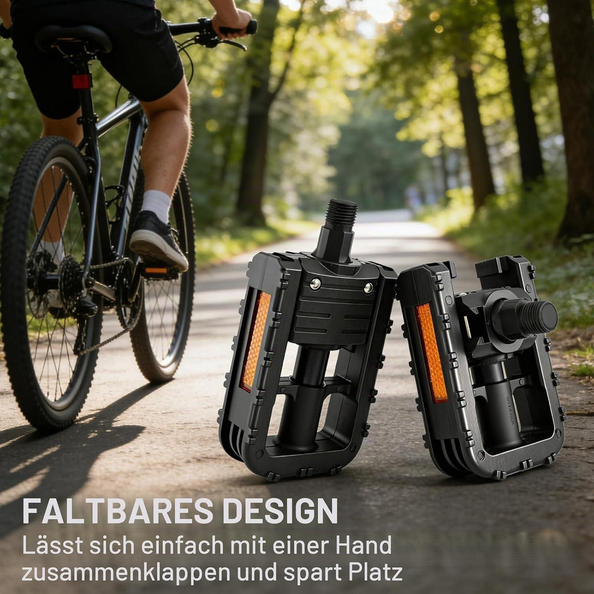 Faltbare Fahrradpedale mit Reflektoren – Rutschfest & Anti-Rost