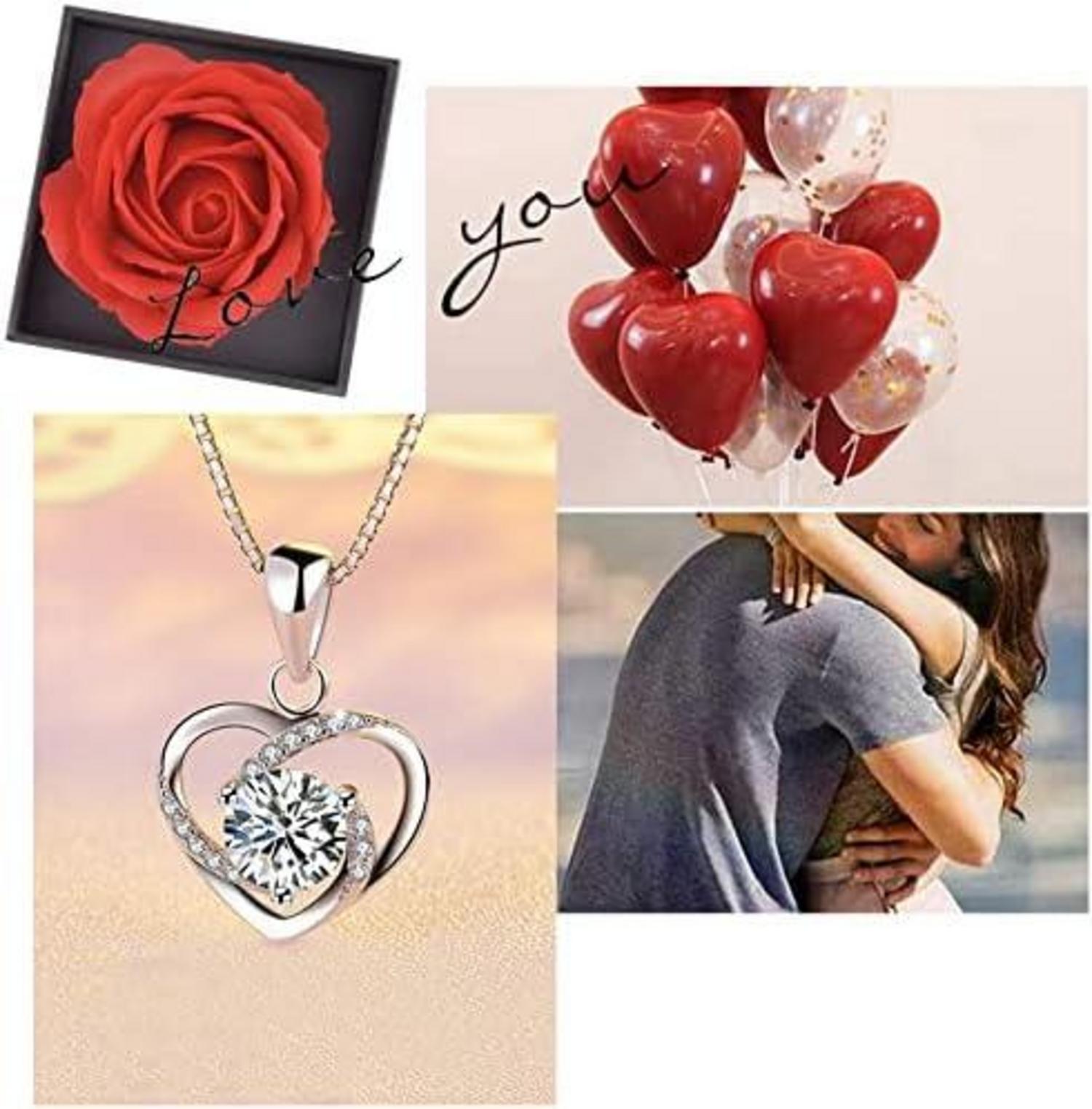 Handgefertigte Ewige Rosen Schmuck-Geschenkbox mit Halskette