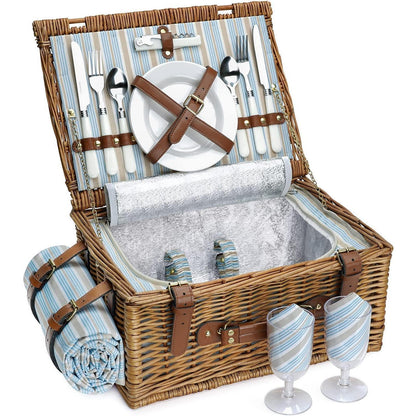 Picknickkorb Weide 4 Personen mit Zubehör & Decke