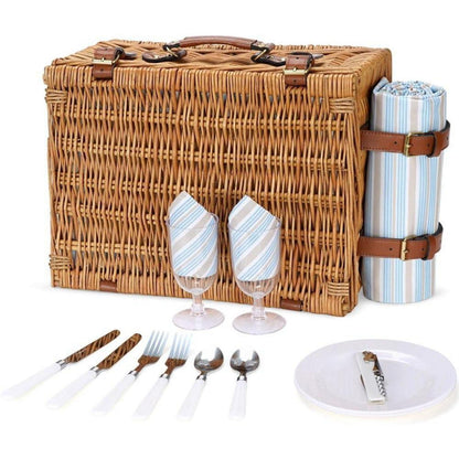 Picknickkorb Weide 4 Personen mit Zubehör & Decke