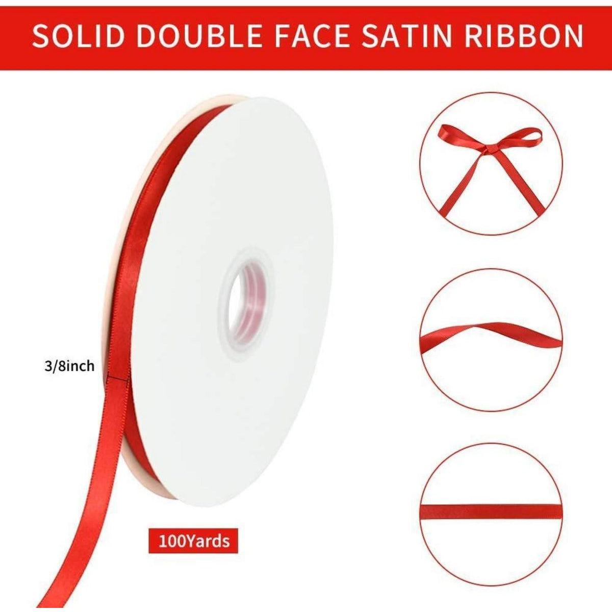 Satinband Rot 10mm – 91m Geschenkband für Hochzeit & DIY