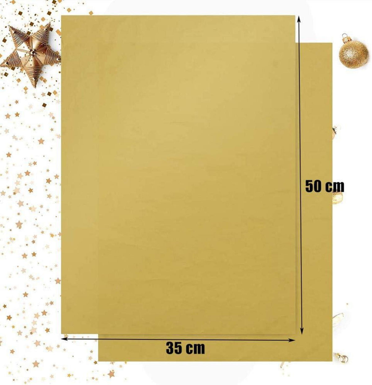 Goldfarbenes metallisches Seidenpapier 50 Blatt 35,6 x 50,8 cm Hochzeit Geburtstag Party