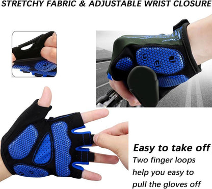 Fahrradhandschuhe Halbfinger Atmungsaktiv 5MM SBR Gel Stoßdämpfend Unisex